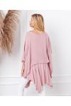 OVERSIZE TUNIC OVERLAY + NECKLACE OFFERED 19263 PINK