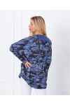 CHAQUETA ZIPPE LEOPARD 7934 AZUL