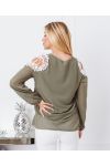 TUNIC SHOULDERS LACE 9263 MILITARY GREEN
