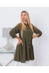 LOOSE BUTTON SHIRT DRESS 7993 MILITARY GREEN