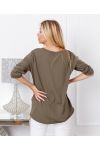 FLOCKING HEART FLUID TOP 19277 MILITARY GREEN