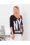 CAMISETA ALGODÓN NYC 9874 NEGRO