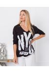 T-SHIRT COTON NYC 9874 NOIR