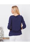 T-SHIRT, BAUMWOLLE, NYC 9874-MARINE-BLAU