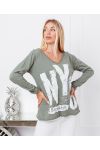 T-SHIRT COTTON NYC 9874 MILITARY GREEN