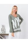 CAMISETA ALGODÓN NYC 9874 VERDE MILITAR