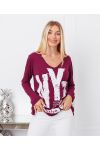 T-SHIRT COTTON NYC 9874 BURGUNDY