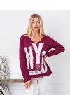 T-SHIRT COTON NYC 9874 BORDEAUX