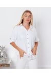 CAMISA CON BOLSILLOS DE LENTEJUELAS 9263 BLANCO