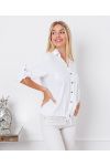 CAMICIA TASCHE PAILLETTES 9263 BIANCO