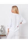 CAMISA CON BOLSILLOS DE LENTEJUELAS 9263 BLANCO