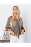 CAMICIA TASCHE PAILLETTES 9263 VERDE MILITARE