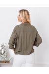 SEQUINED POCKETS SHIRT 9263 MILITARY GREEN