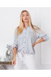 SEQUINED POCKETS SHIRT 9263 LIGHT GREY