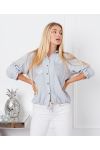 SEQUINED POCKETS SHIRT 9263 LIGHT GREY