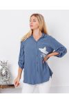 CAMISA BOLSILLO FLOCADO ESTRELLA 9331 BLUE JEANS