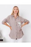 CAMISA DE BOLSILLO DE FLOCADO ETOILE 9331 TAUPE