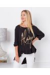 TUNIC SWEATER ALWAYS A FRILLY 21039 BLACK
