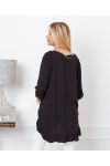 TUNIC SWEATER ALWAYS A FRILLY 21039 BLACK