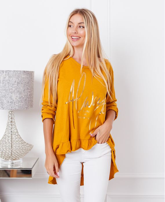 TUNIC SWEATER ALWAYS A FROUFROUS 21039 MUSTARD