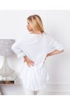 TUNIC SWEATER ALWAYS A FRILLY 21039 WHITE