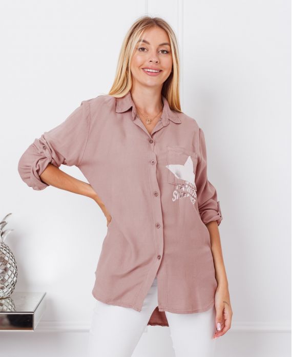 FLOCKING POCKET SHIRT ETOILE 9331 ROZE