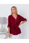 TUNIC ZIPPEE NECKLINE 6300 BURGUNDY