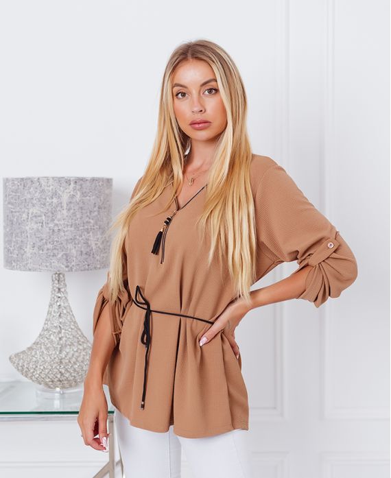 TUNIC ZIPPED NECKLINE 6300 CAMEL