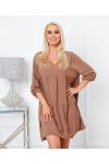 PLAIN OVERSIZE SHORT DRESS 6850 CAMEL