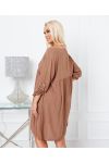 PLAIN OVERSIZE SHORT DRESS 6850 CAMEL