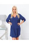 KURZE KLEIDER OVERSIZE EINFARBIG 6850-MARINE-BLAU