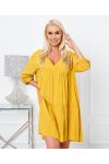 PLAIN OVERSIZE SHORT DRESS 6850 MUSTARD