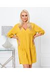 PLAIN OVERSIZE SHORT DRESS 6850 MUSTARD