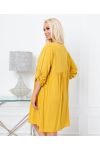 ROBE COURTE OVERSIZE UNIE 6850 MOUTARDE