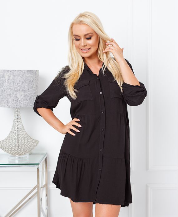 EVASEE DRESS WITH POCKETS 9351 BLACK