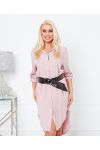 ROBE CHEMISE + CEINTURE OFFERTE 21280 ROSE