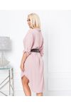 ROBE CHEMISE + CEINTURE OFFERTE 21280 ROSE