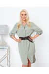 SHIRT DRESS + BELT OFFERED 21280 MILITARY GREEN