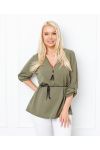 TUNIC ZIPPEE NECKLINE 6300 MILITARY GREEN