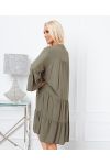 FLOWING OVERSIZE DRESS 9535 MILITARY GREEN