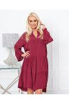 KLEID OVERSIZE FLÜSSIGKEIT 9535 BORDEAUX