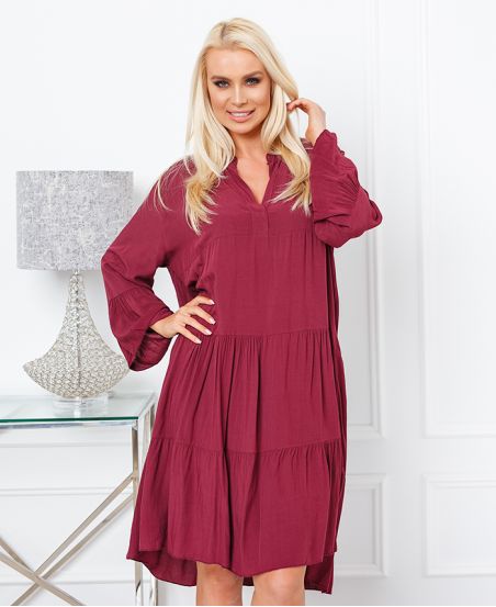 FLOWING OVERSIZE DRESS 9535 BURGUNDY