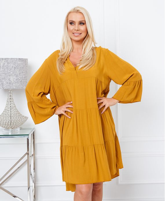 LOOSE OVERSIZE DRESS 9535 MUSTARD