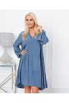 KLEID OVERSIZE FLÜSSIGKEIT 9535 BLAU EANS