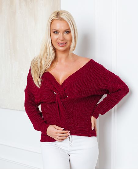 PULL MAILLE CROISE 01 BORDEAUX