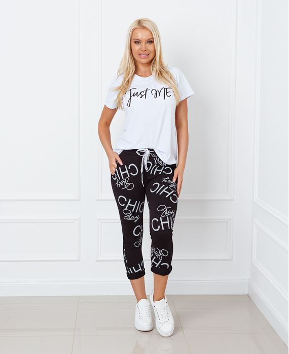 PANTALONES CONTRACT CON ESTAMPADO DE ESTRELLAS CHIC NEGRO