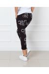 PANTALONI A CONTRATTO CON STAMPA STAR CHIC NERA