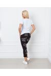 PANTALONI A CONTRATTO CON STAMPA STAR CHIC NERA