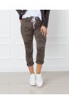 PANTS DECONTRACTE PRINT STAR CHIC 9534 MILITARY GREEN