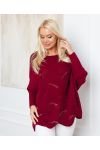 PULLOVER AJOURE OVERSIZE 933 BORDEAUX